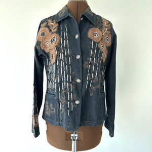 NWT Embellished Denim Jacket